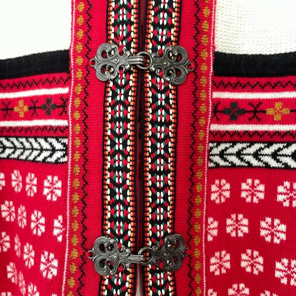 NWT Hanna Andersson Girls Fair Isle Sweater Jacket Fur Collar Scandinavian - Picture 3 of 13